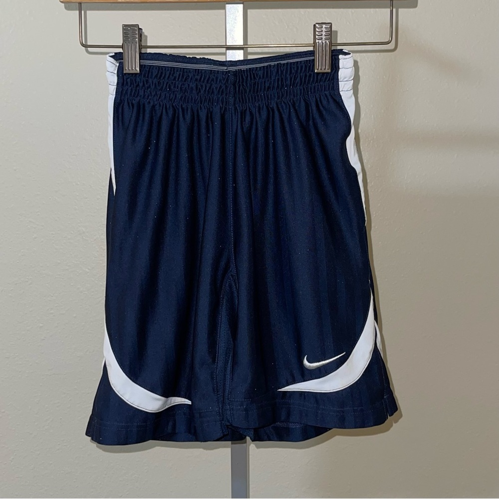 Nike Dri-Fit Kids Blue & White Shorts, Size XS